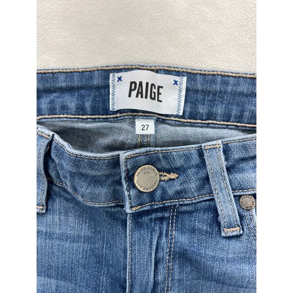 Paige Denim Verdugo Skinny Leg Med Wash Destructed Jeans Womens 27 Casual - Picture 5 of 9